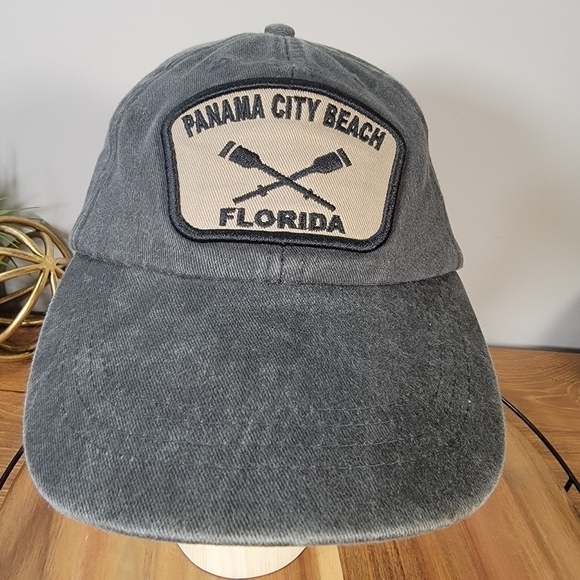DK Caps Panama City Beach Florida Charcoal Gray Black Ball cap - Picture 4 of 17